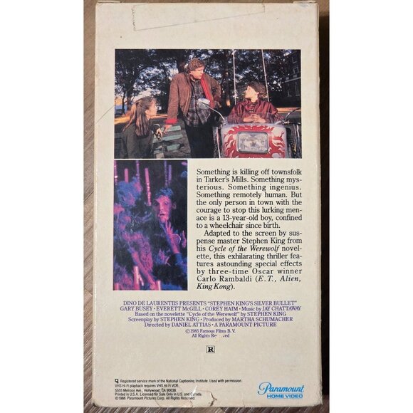 Silver Bullet VHS Video Horror Stephen King's Cycle of the Werewolf Corey Haim - Picture 5 of 5